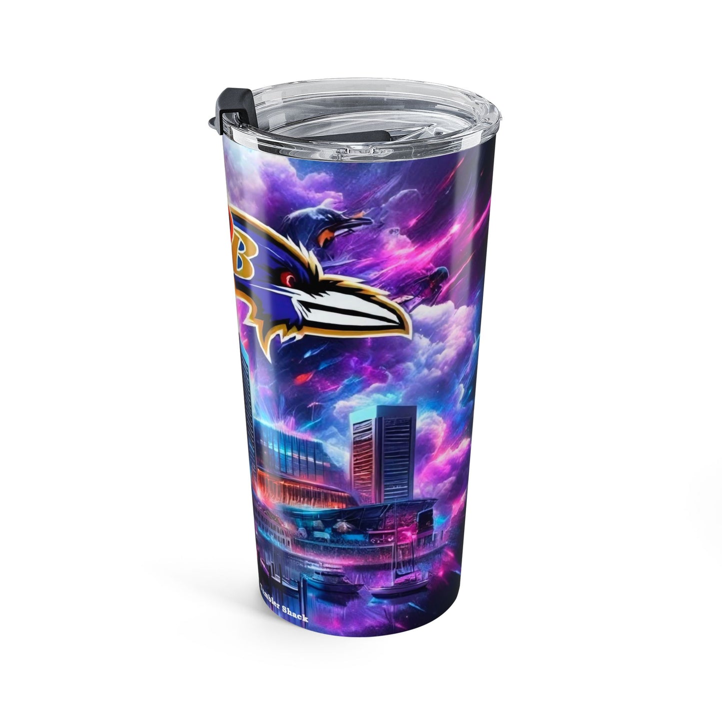 Baltimore Orioles Skyline 20oz Travel Tumbler — Colorful Nebula City Design