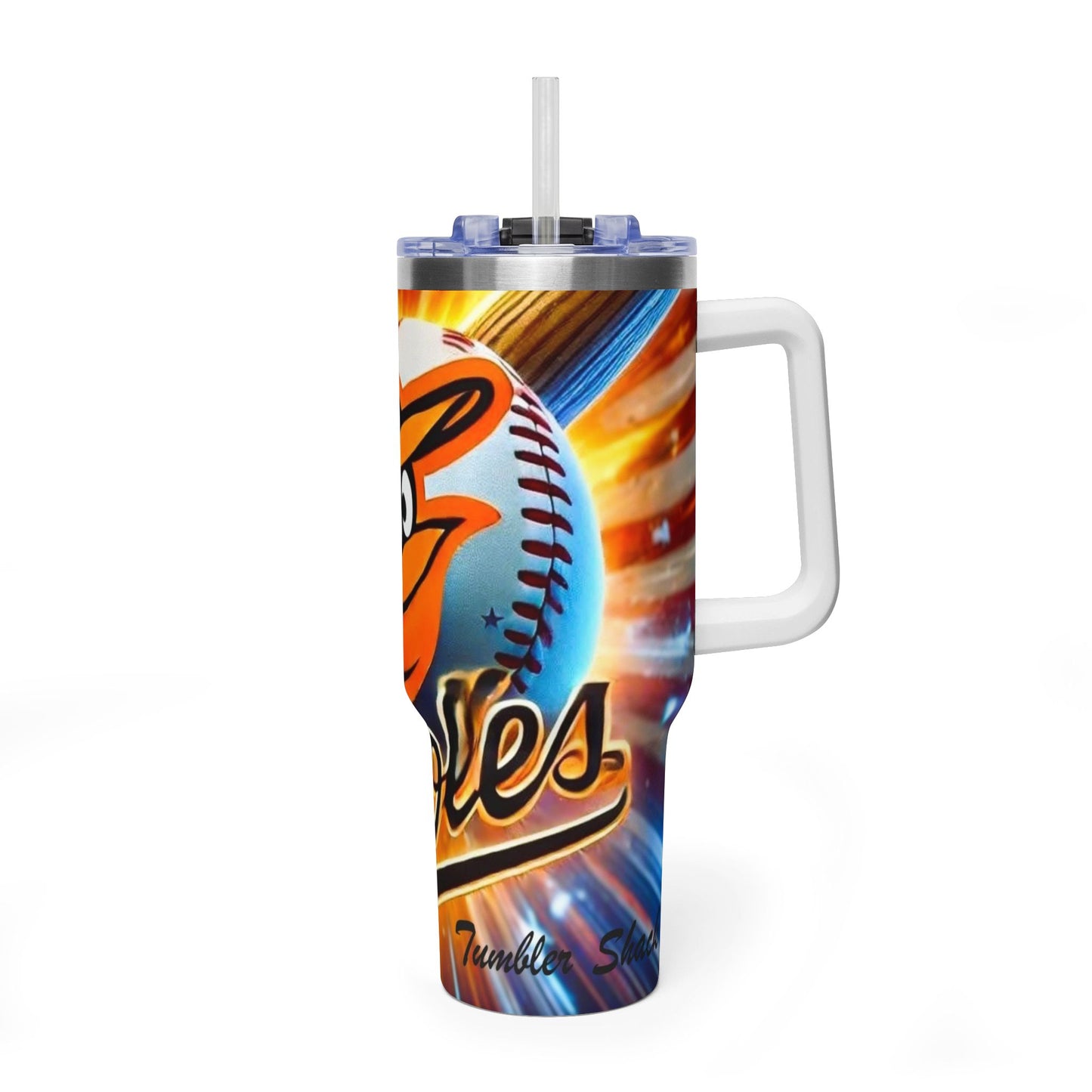 Baltimore Orioles 40oz Vacuum Tumbler — Patriotic Team Logo Travel Mug