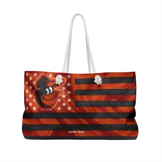 Baltimore Orioles Flag Weekender Bag – Retro Team Logo Travel Tote
