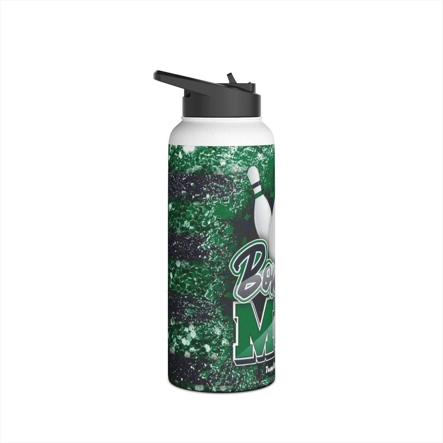 Bowling Mom Stainless Steel Water Bottle — Insulated Sports Bottle with 'Bowling Mom' Graphic
