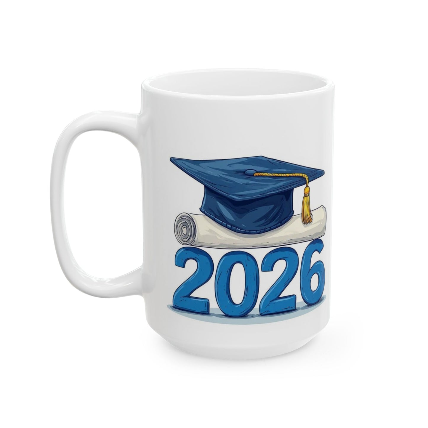 2026 Graduation Mug - Class of 2026 Cap & Diploma Ceramic Coffee Cup
