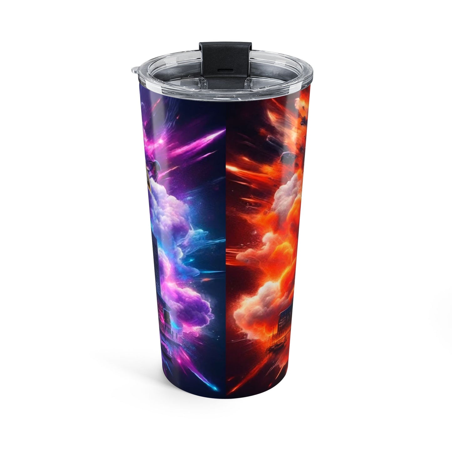 Baltimore Orioles Skyline 20oz Travel Tumbler — Colorful Nebula City Design