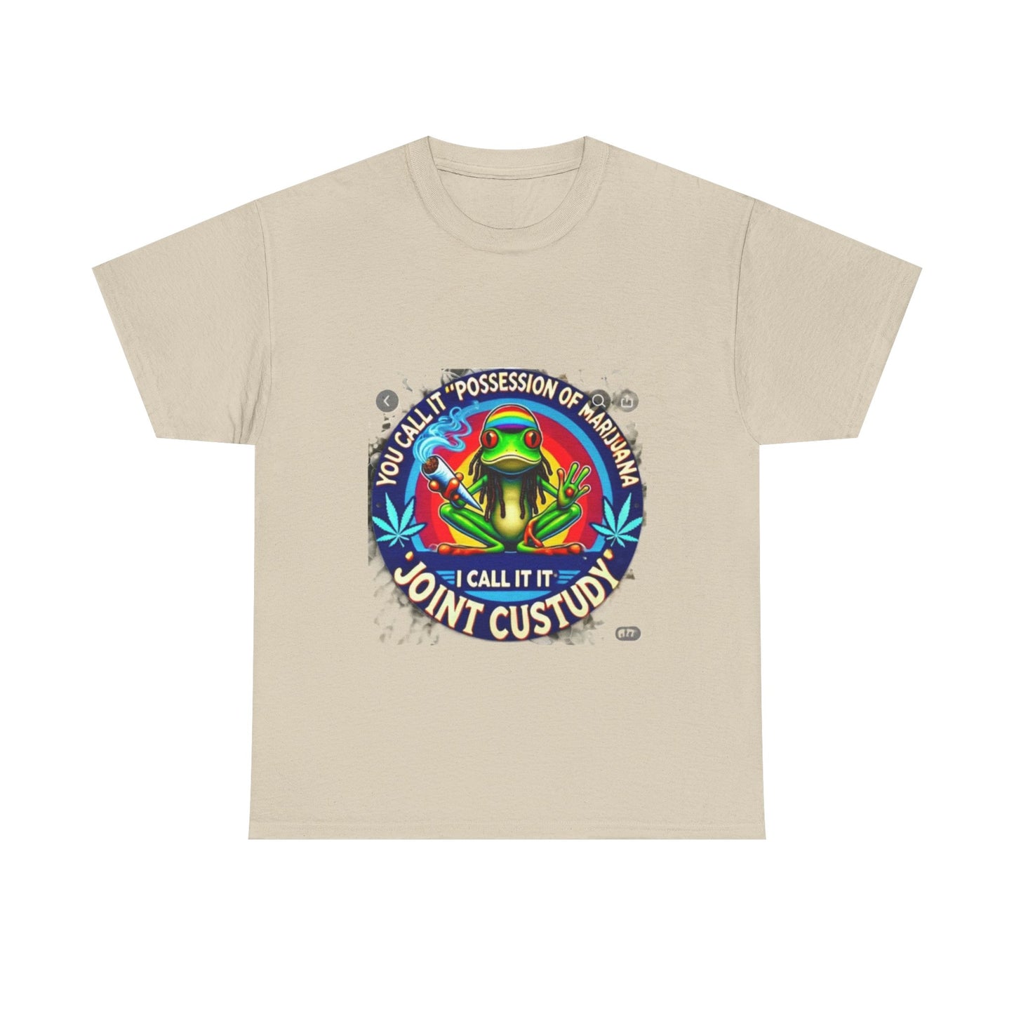 Joint Custody Frog T-Shirt — Funny Cannabis Graphic Tee (“You Call It Possession I Call It Joint Custody”)
