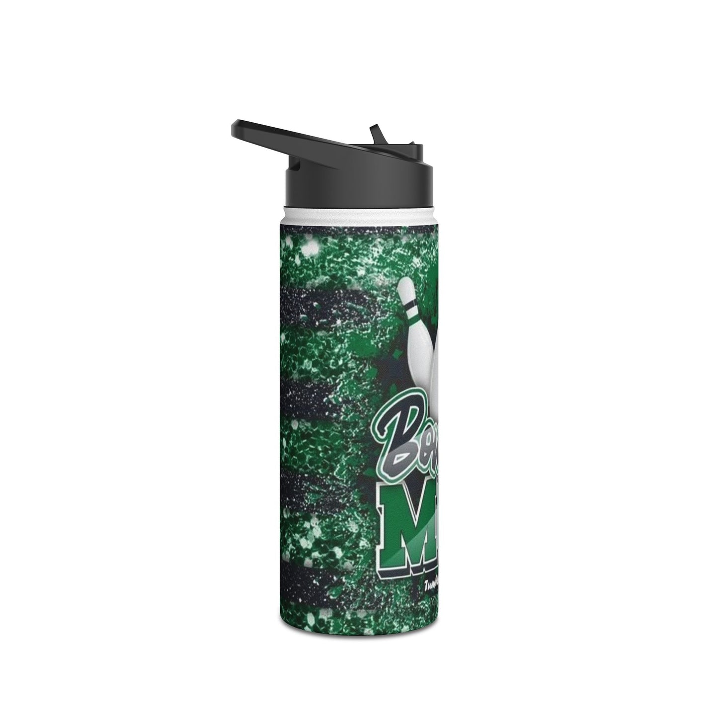 Bowling Mom Stainless Steel Water Bottle — Insulated Sports Bottle with 'Bowling Mom' Graphic
