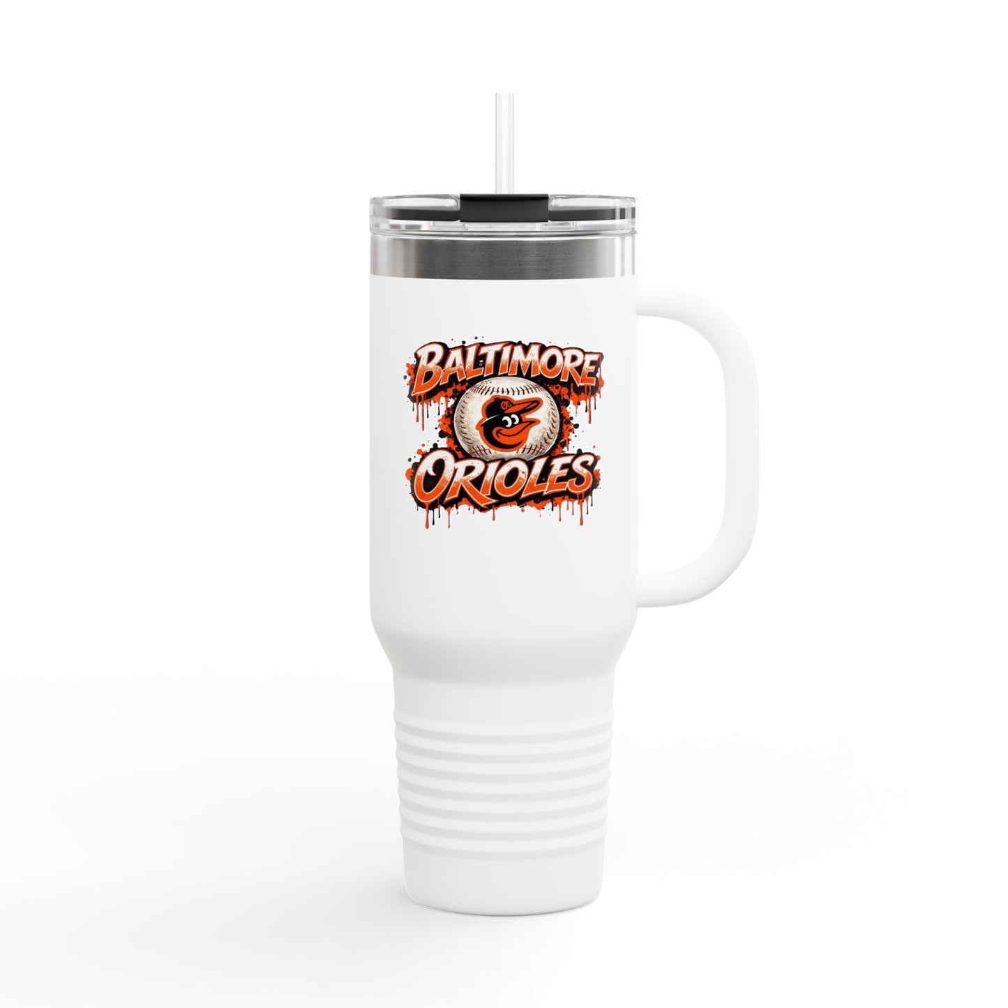 Baltimore Orioles 40oz Insulated Travel Mug — Team Logo, Spill‑Resistant Tumbler