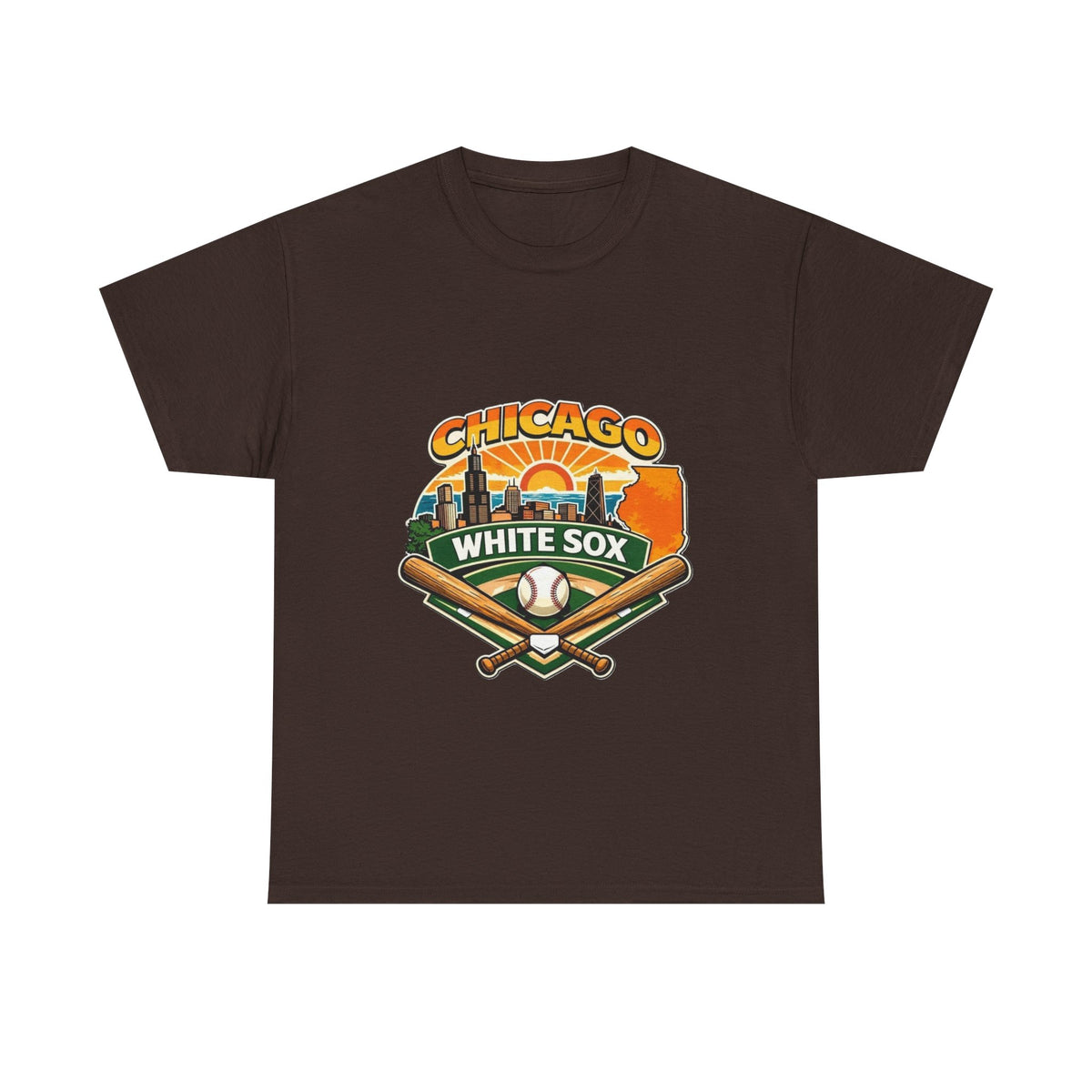 Chicago White Sox Baseball Tee — Vintage City Skyline Design