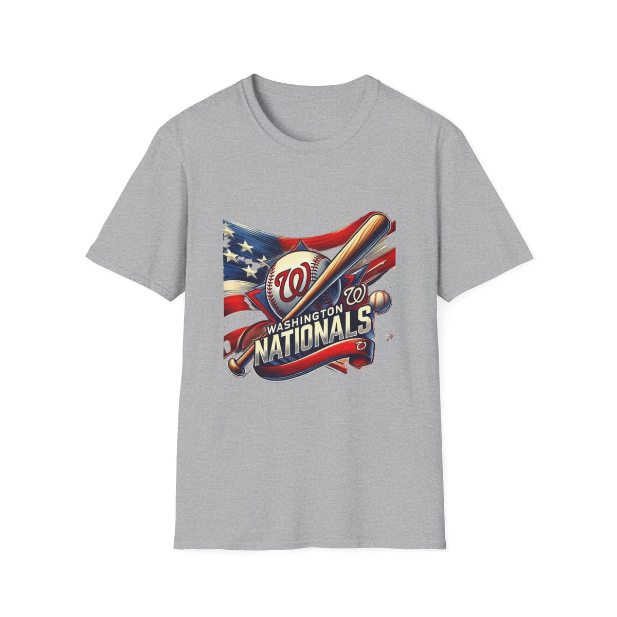 Washington Nationals Baseball T-Shirt — Patriotic Bat & Flag Logo Tee