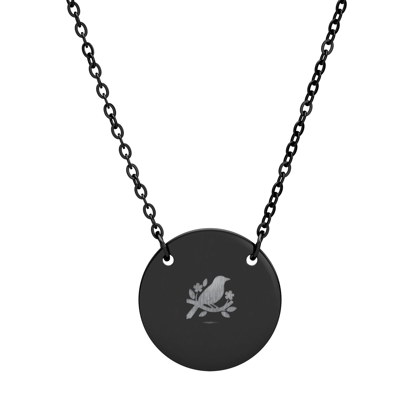 Engraved Circle Necklace — Minimalist Personalized Pendant