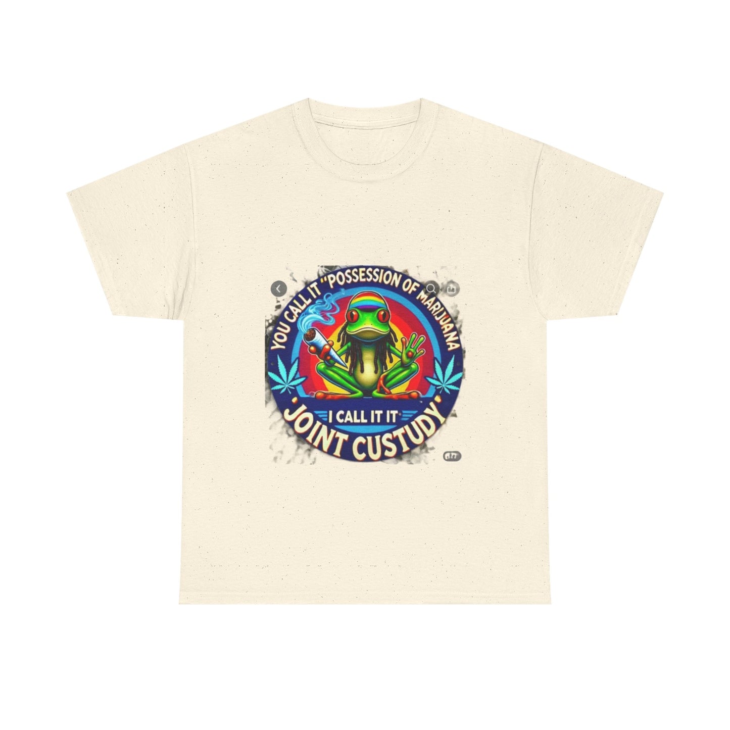 Joint Custody Frog T-Shirt — Funny Cannabis Graphic Tee (“You Call It Possession I Call It Joint Custody”)