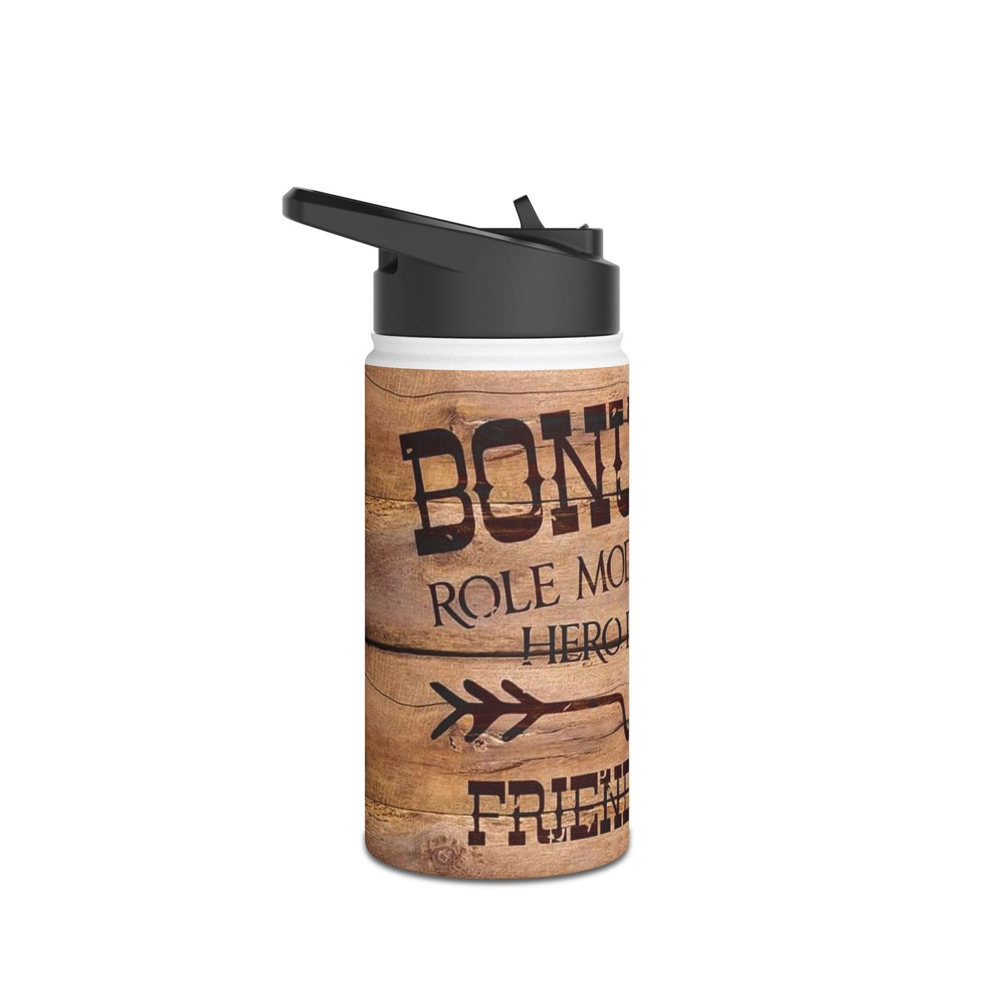 Rustic Veteran Dad Stainless Steel Water Bottle — 'Bonus Dad' Military Tribute