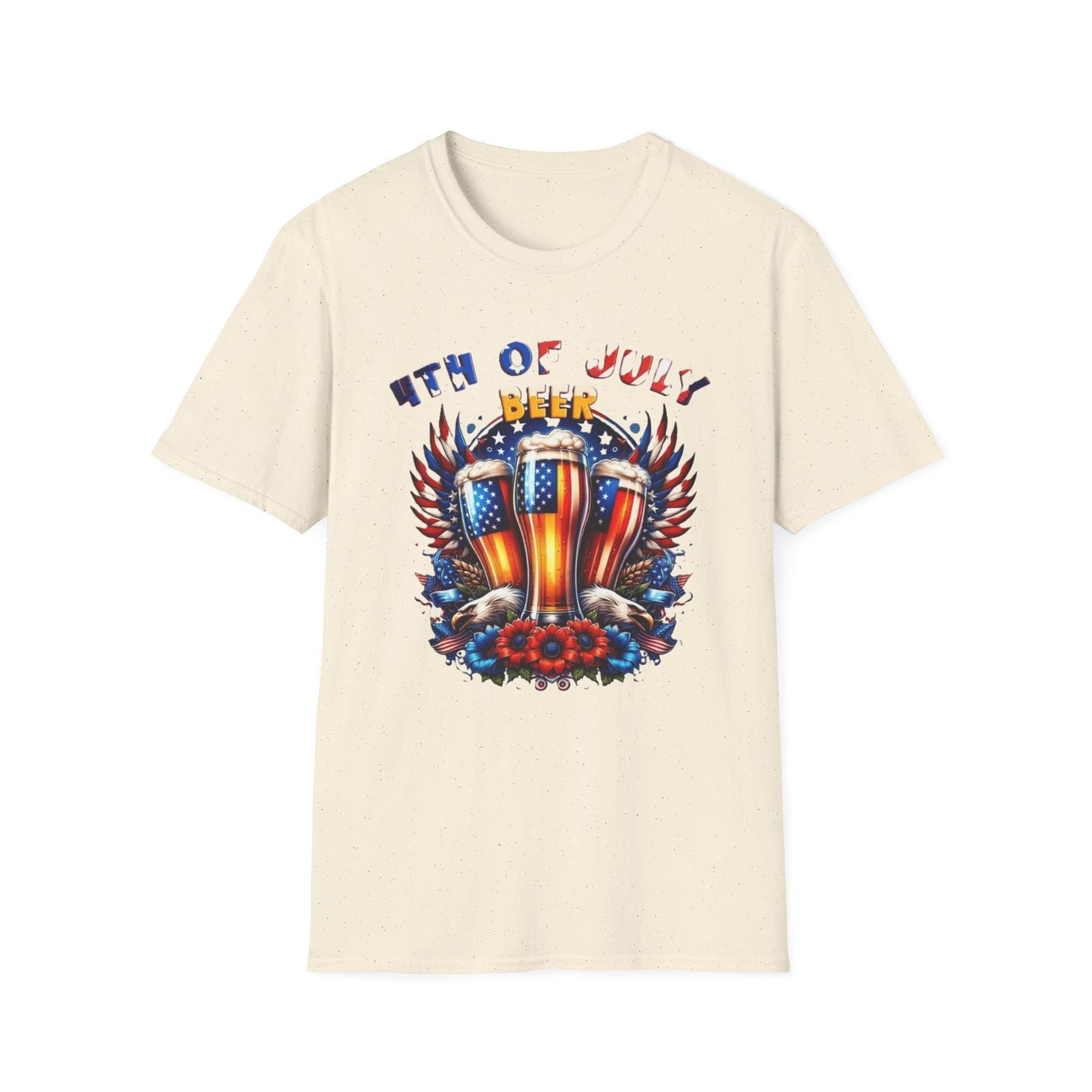 4th of July Beer T-Shirt — Patriotic American Flag Beer Graphic Tee