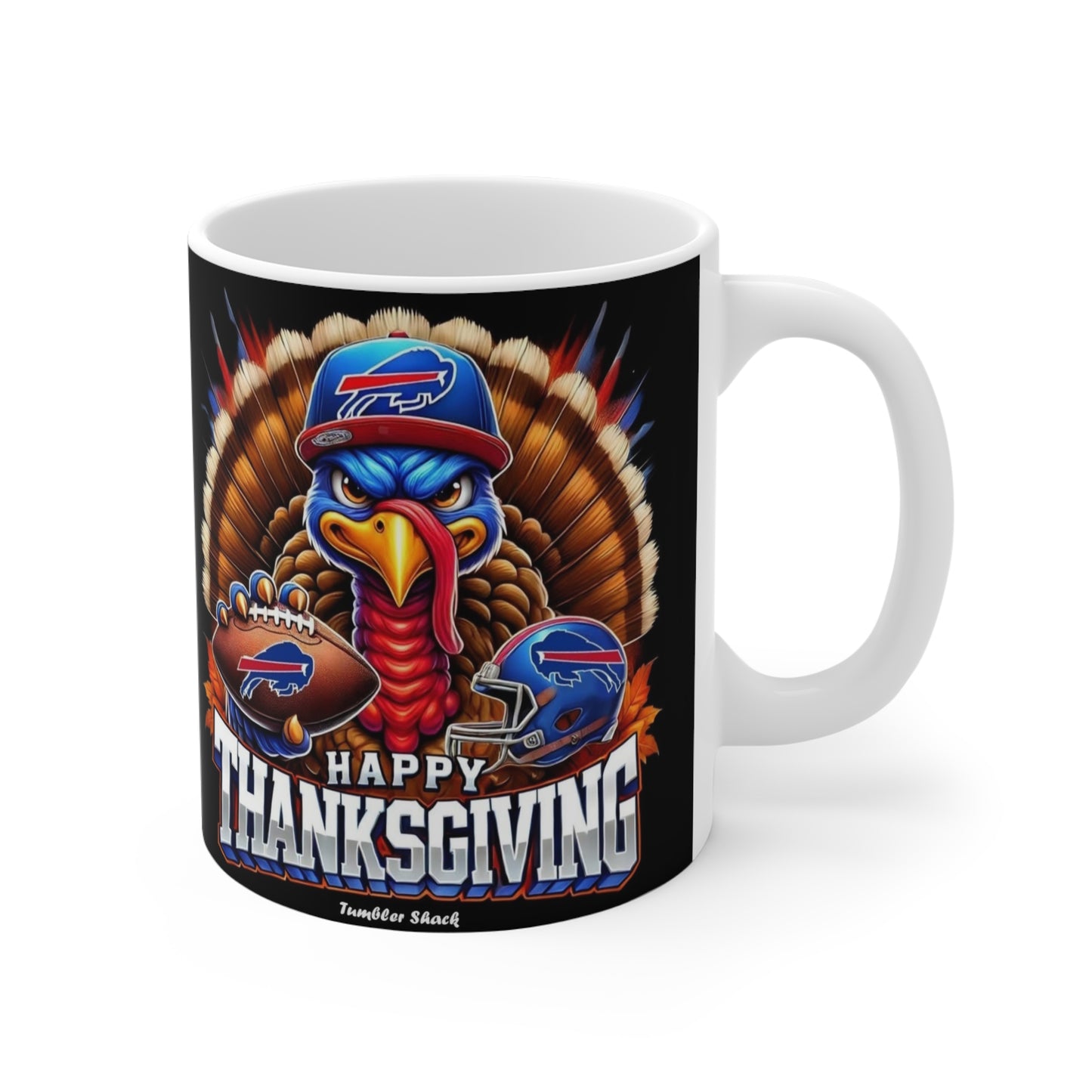 Thanksgiving Turkey Football Mug – Happy Thanksgiving Buffalo Fan 11oz