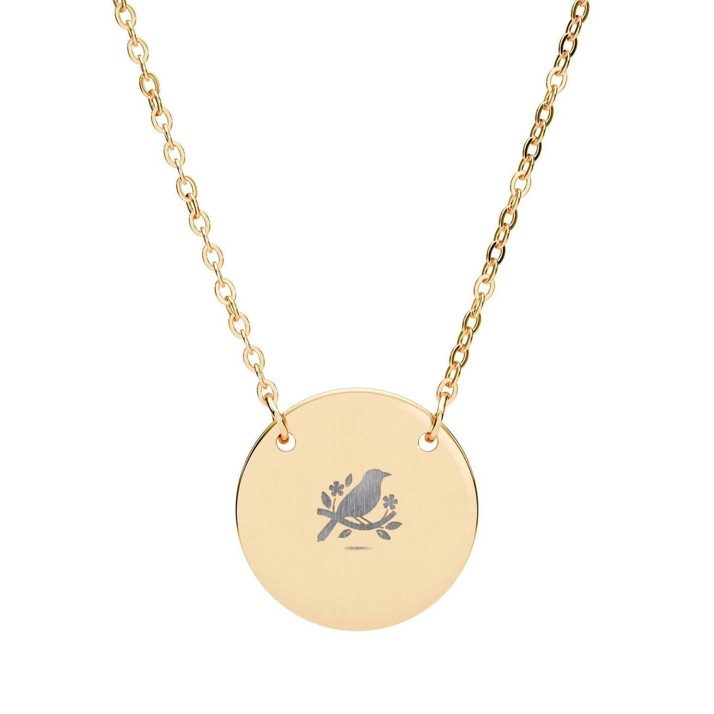 Engraved Circle Necklace — Minimalist Personalized Pendant
