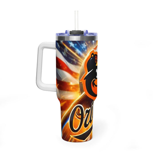 Baltimore Orioles 40oz Vacuum Tumbler — Patriotic Team Logo Travel Mug