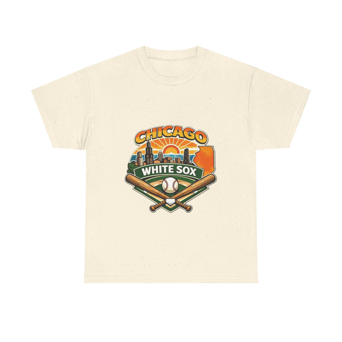 Chicago White Sox Baseball Tee — Vintage City Skyline Design