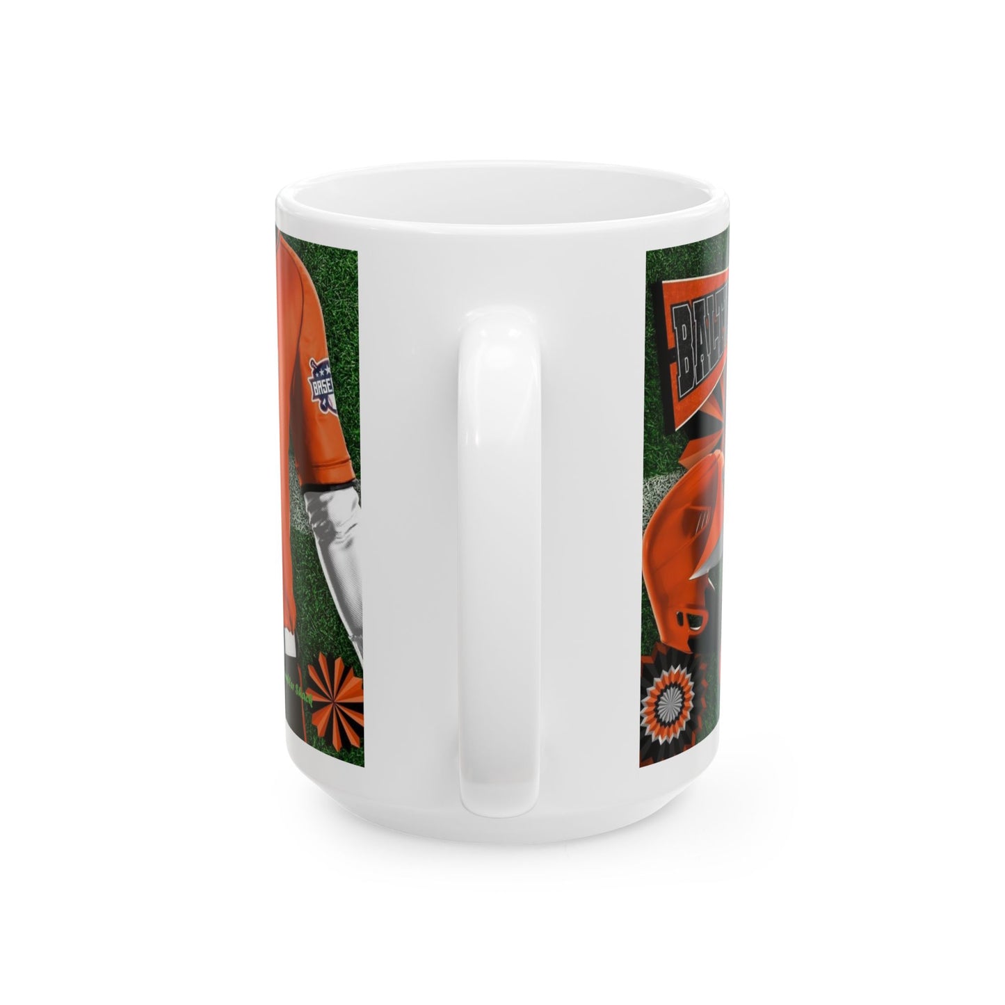 Baseball Fan Ceramic Mug — Team Orange Jersey & Ball Design (11oz/15oz)
