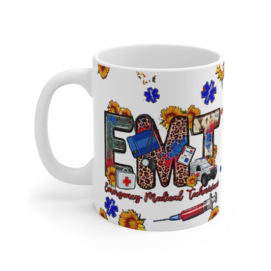 EMT Floral Rescue 11oz Coffee Mug – Emergency Medical Technician Gift