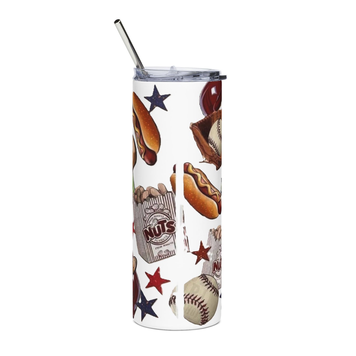 Baseball Tumbler — "Take Me Out to the Ball Game" 20oz Stainless Steel Travel Cup