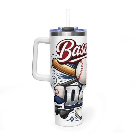 Baseball Dad 40oz Vacuum Tumbler - Insulated Sports Travel Mug