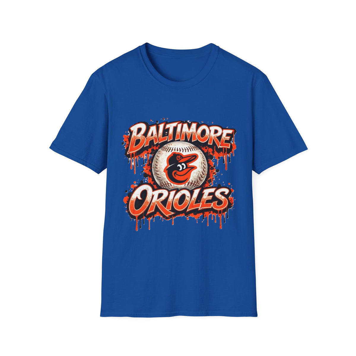 Baltimore Orioles Drip Baseball T-Shirt — Retro Team Logo Tee