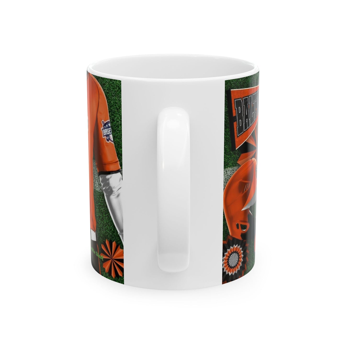 Baseball Fan Ceramic Mug — Team Orange Jersey & Ball Design (11oz/15oz)