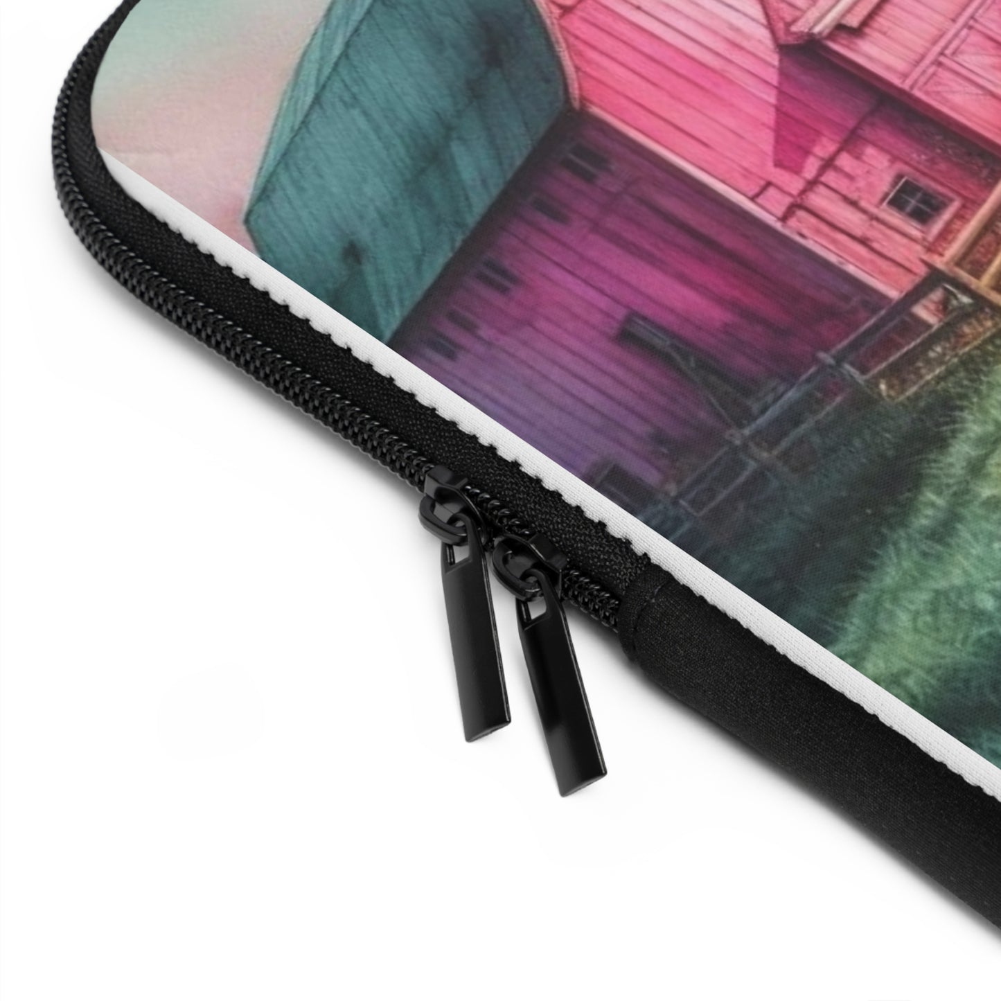 Pink Jeep Laptop Sleeve — Country Farmhouse Sunset Design