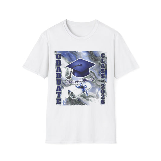 Graduation Class 2026 T-Shirt – Congratulations Cap & Diploma Design