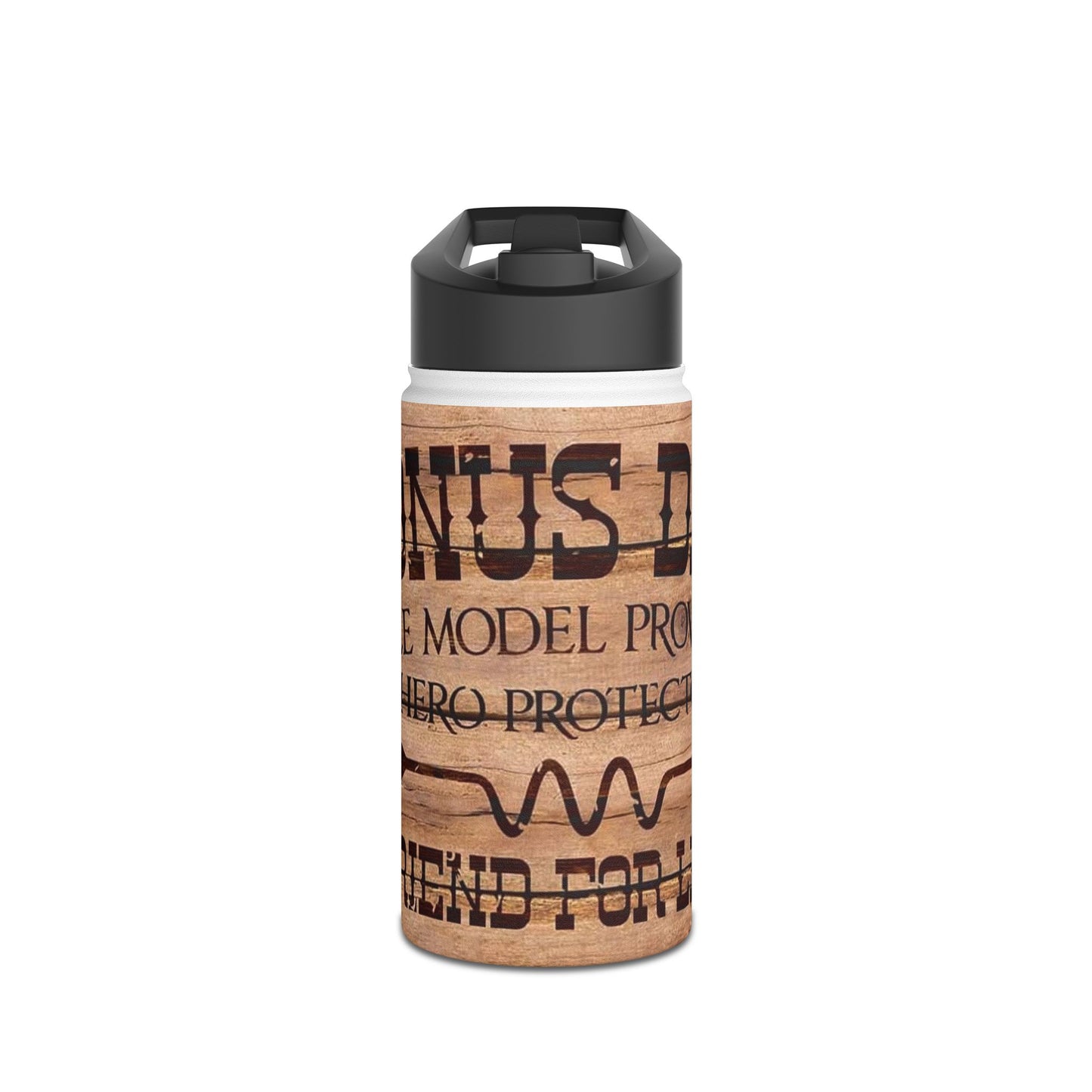 Rustic Veteran Dad Stainless Steel Water Bottle — 'Bonus Dad' Military Tribute