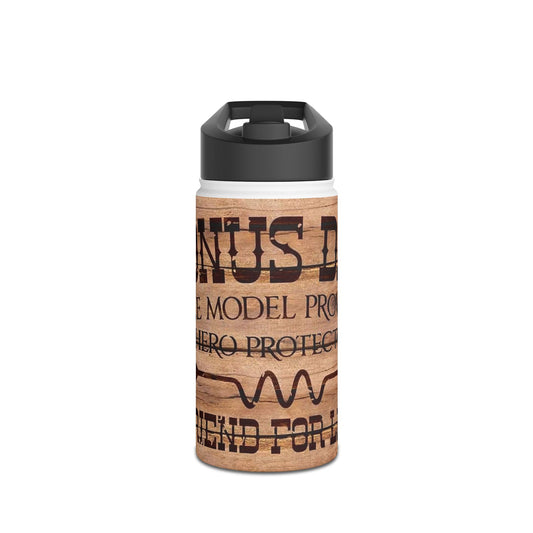 Rustic Veteran Dad Stainless Steel Water Bottle — 'Bonus Dad' Military Tribute