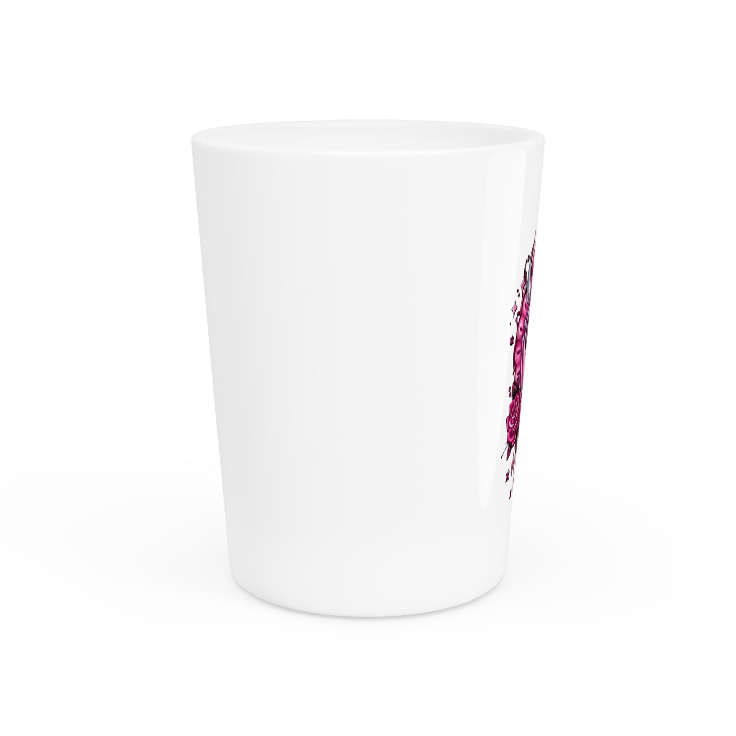 One Hell of a Mother Shot Glass — Pink Flaming Heart Tattoo-Style