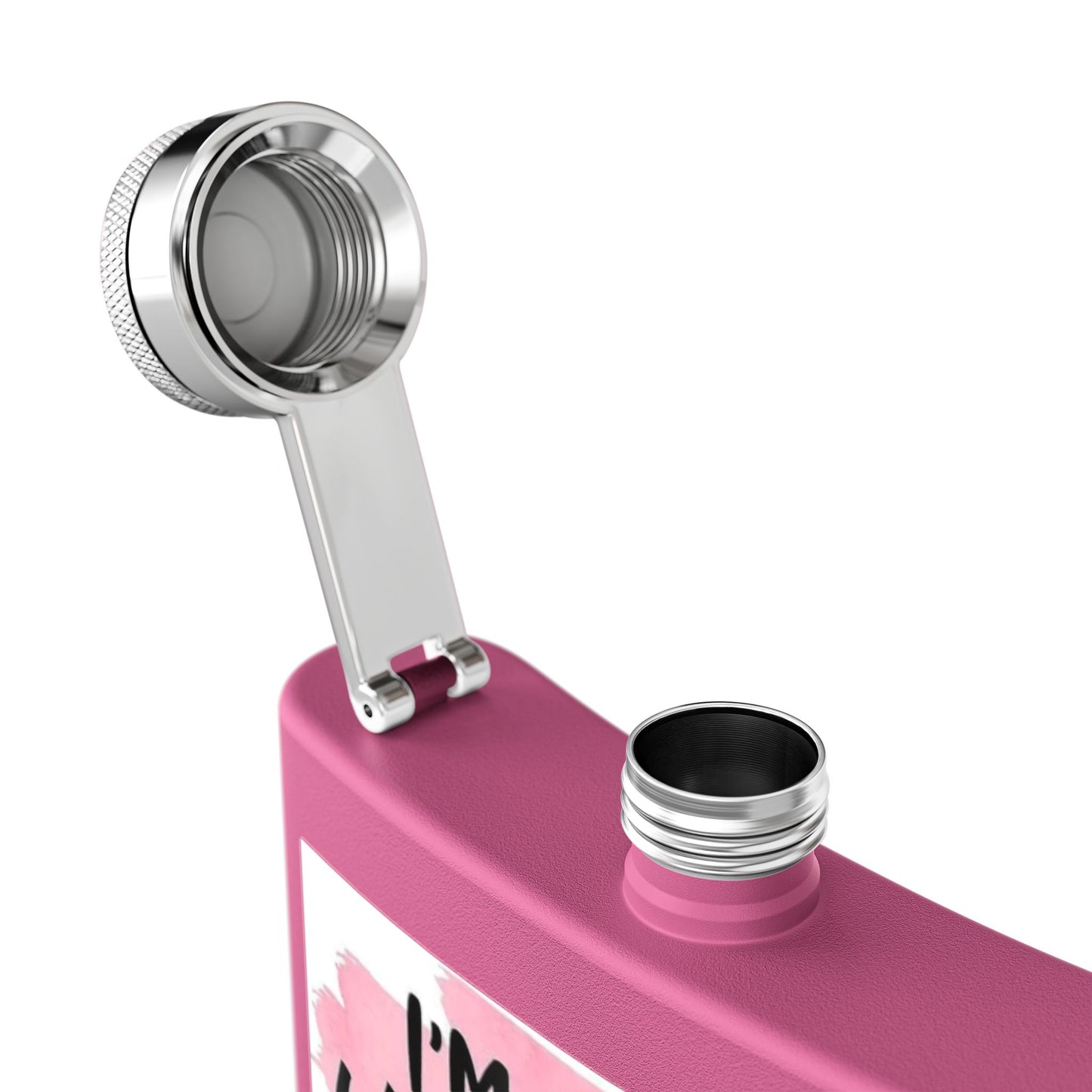 6oz Stainless Flask — "I'm Not a Hot Mess, I'm a Spicy Disaster" Funny Pink Design