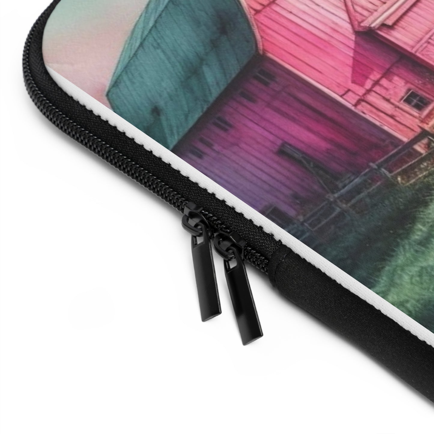 Pink Jeep Laptop Sleeve — Country Farmhouse Sunset Design