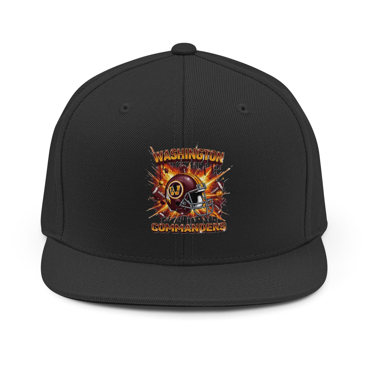 Washington Commanders Snapback Hat — Vintage Helmet Fire Logo