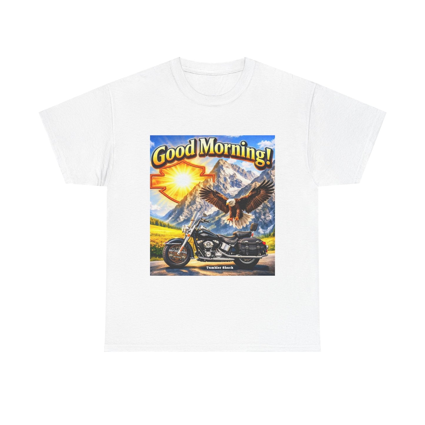 Good Morning! Motorcycle Eagle T‑Shirt — Vintage Biker Tee
