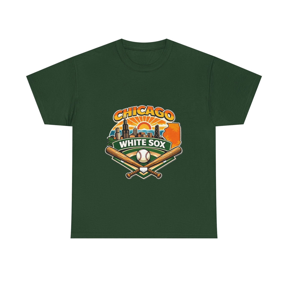 Chicago White Sox Baseball Tee — Vintage City Skyline Design