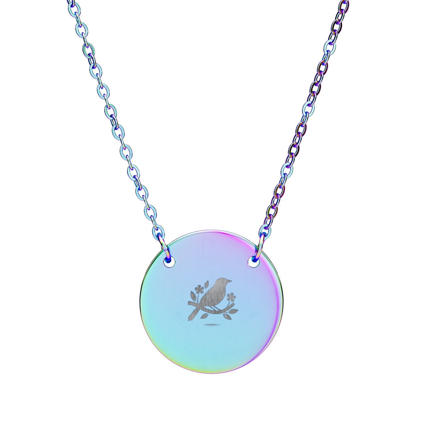 Engraved Circle Necklace — Minimalist Personalized Pendant