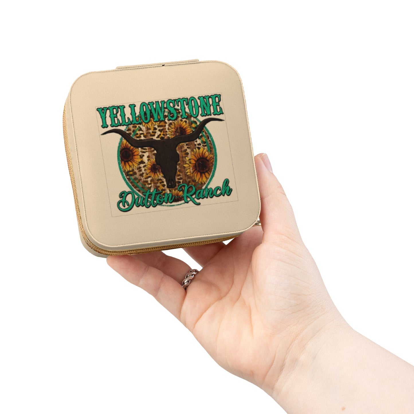 Yellowstone Bucking Bull Jewelry Travel Case – Compact Ring & Earring Organizer