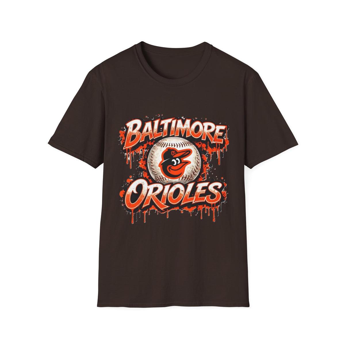 Baltimore Orioles Drip Baseball T-Shirt — Retro Team Logo Tee