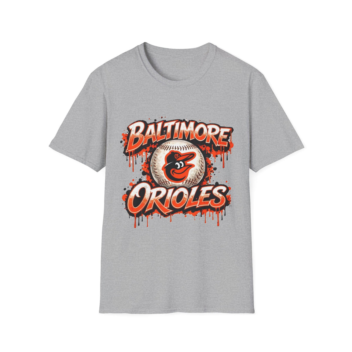 Baltimore Orioles Drip Baseball T-Shirt — Retro Team Logo Tee