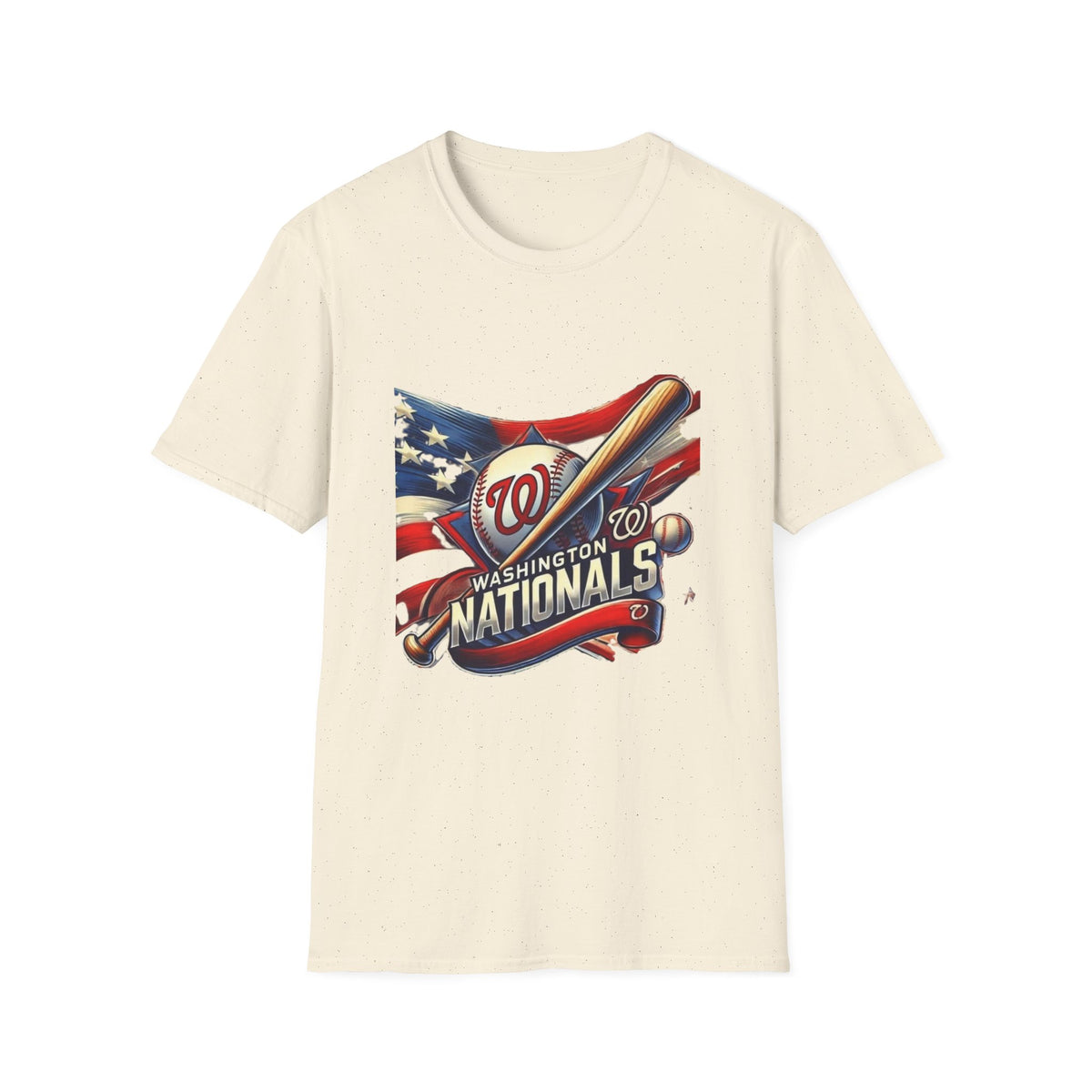 Washington Nationals Baseball T-Shirt — Patriotic Bat & Flag Logo Tee