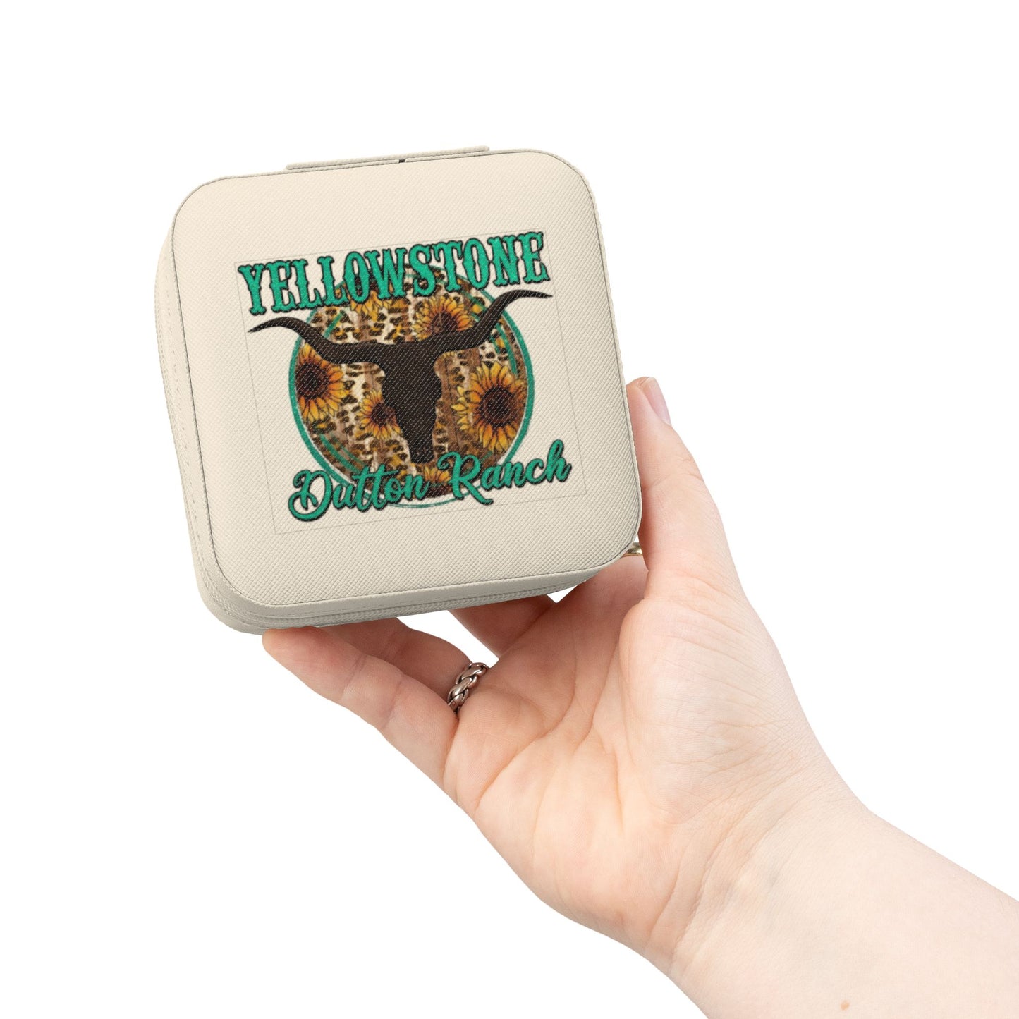 Yellowstone Bucking Bull Jewelry Travel Case – Compact Ring & Earring Organizer