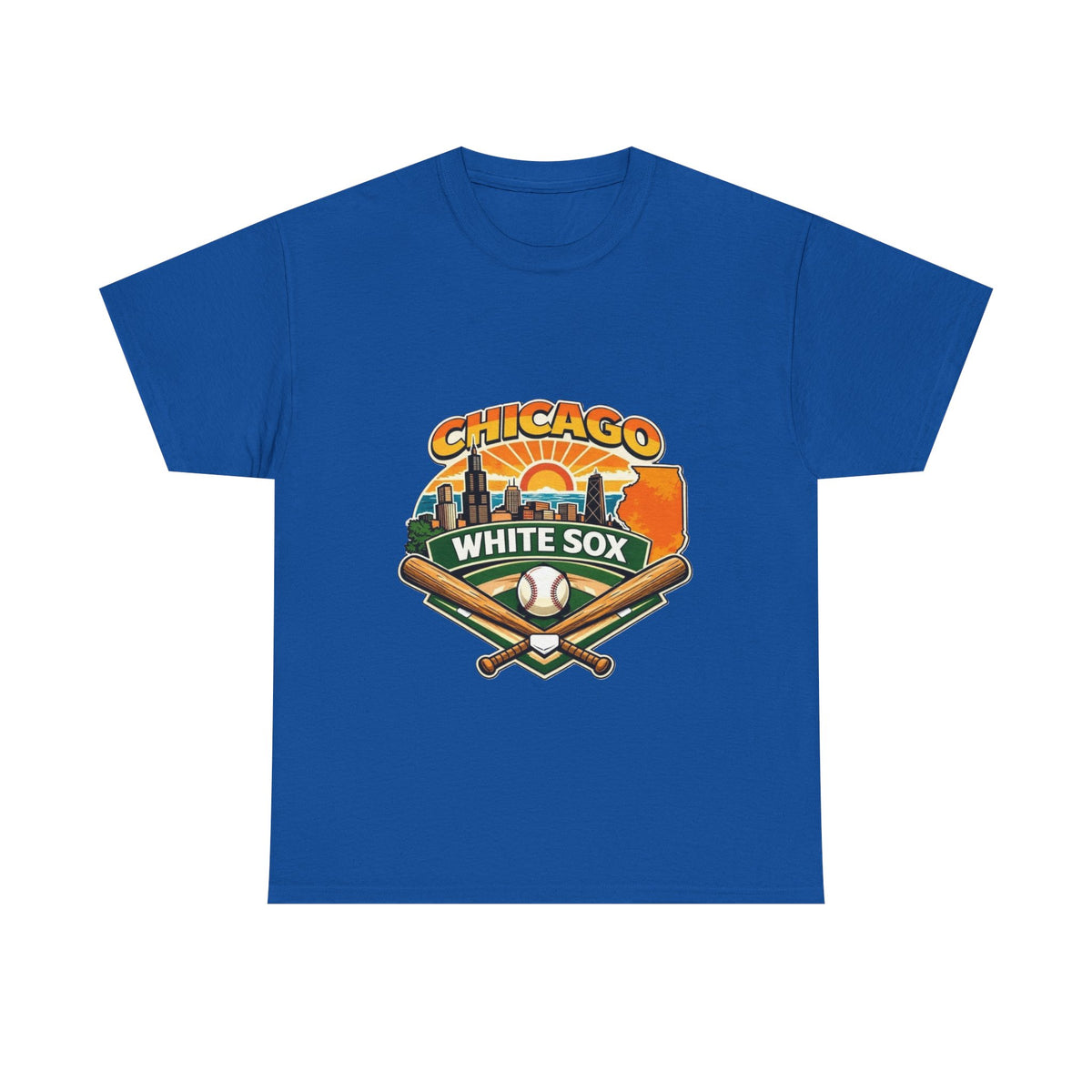 Chicago White Sox Baseball Tee — Vintage City Skyline Design