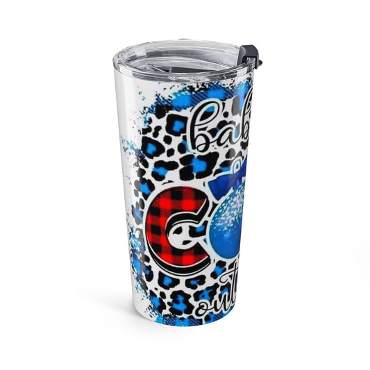 20oz Insulated Tumbler — Blue Buffalo Plaid ‘Baby It’s Cold Outside’ Holiday Design