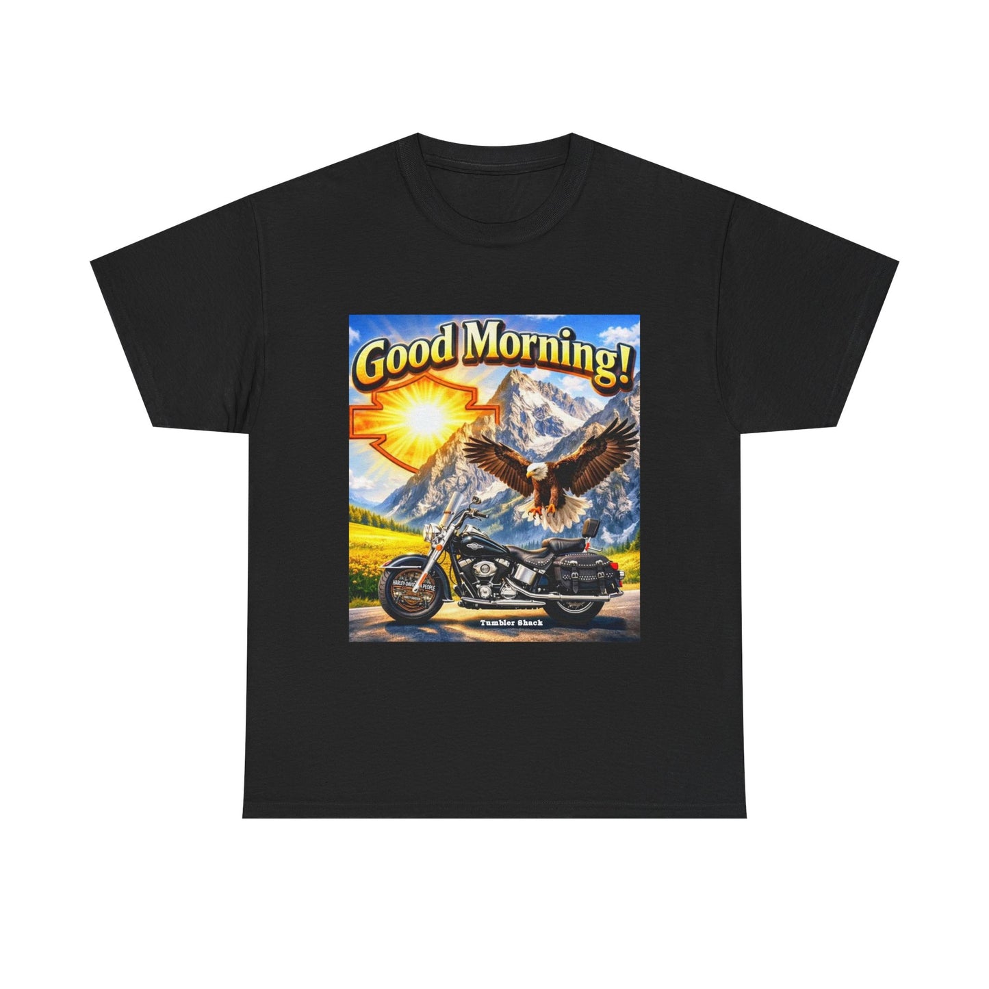 Good Morning! Motorcycle Eagle T‑Shirt — Vintage Biker Tee
