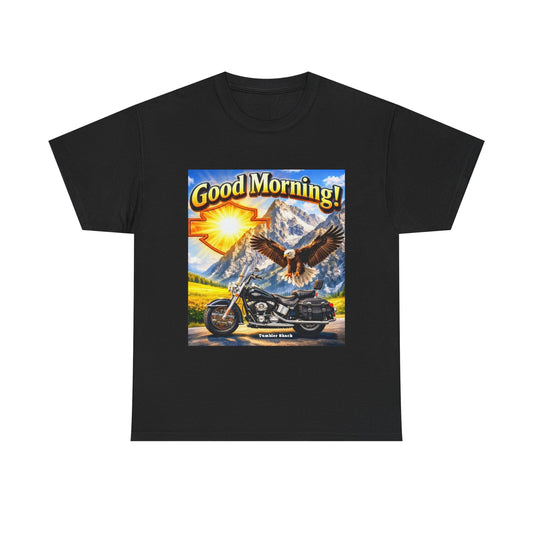 Good Morning! Motorcycle Eagle T‑Shirt — Vintage Biker Tee