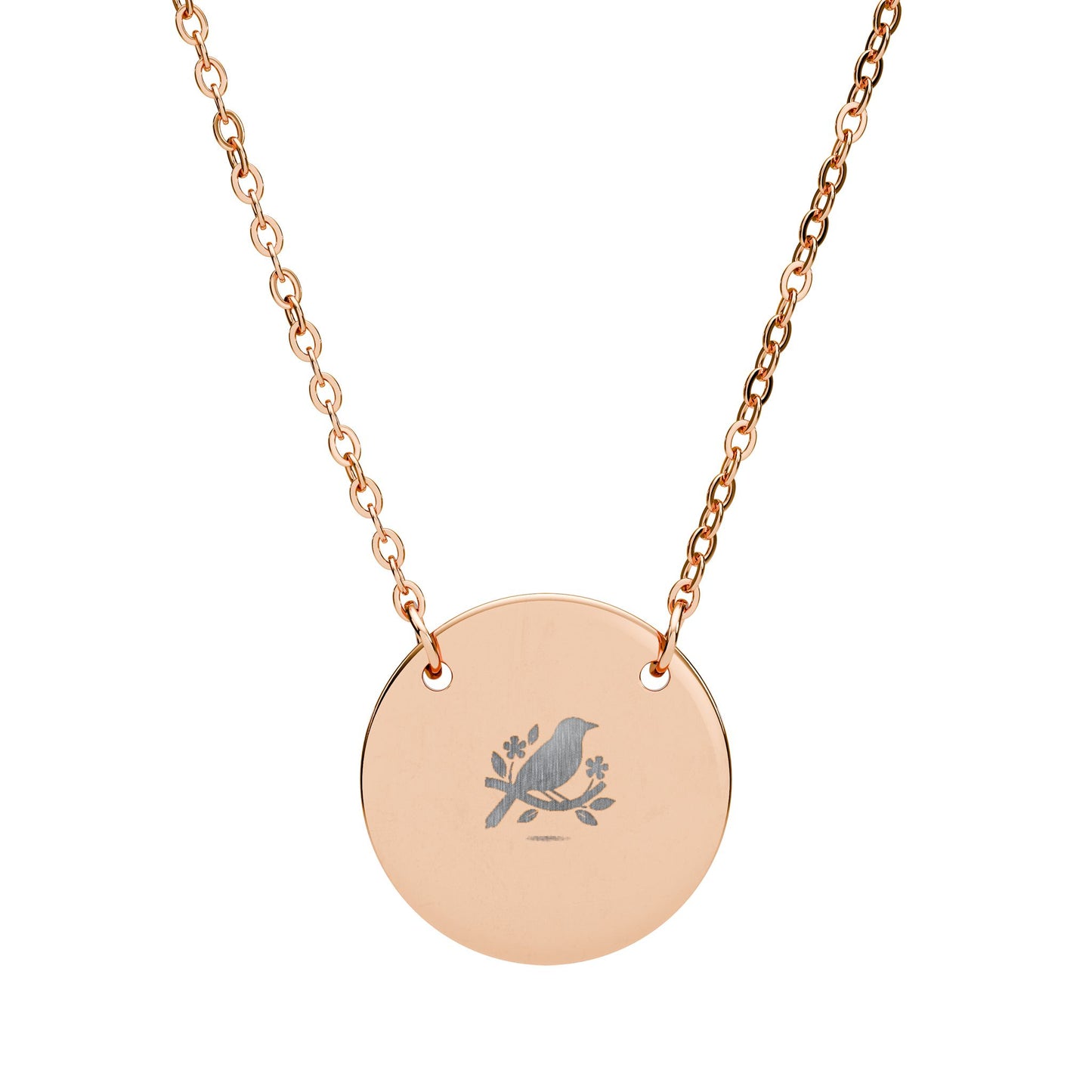 Engraved Circle Necklace — Minimalist Personalized Pendant