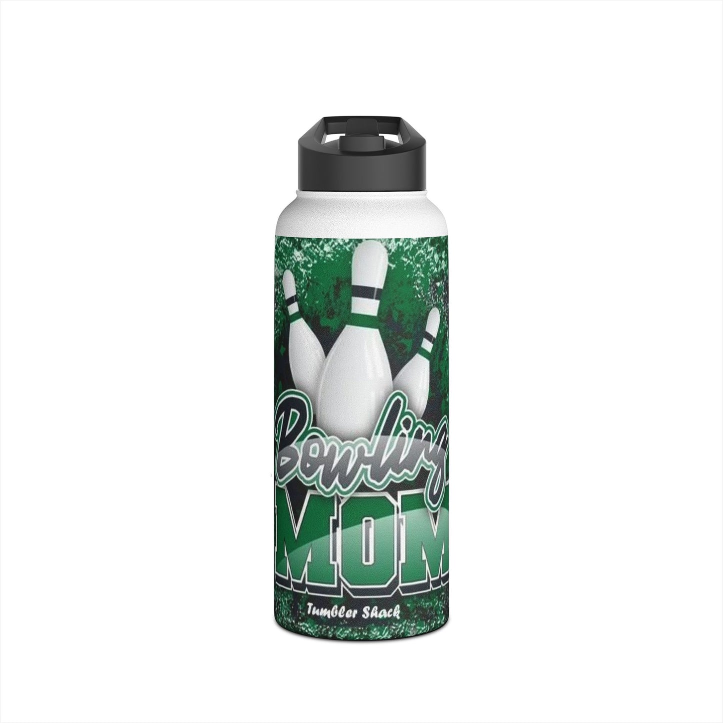 Bowling Mom Stainless Steel Water Bottle — Insulated Sports Bottle with 'Bowling Mom' Graphic