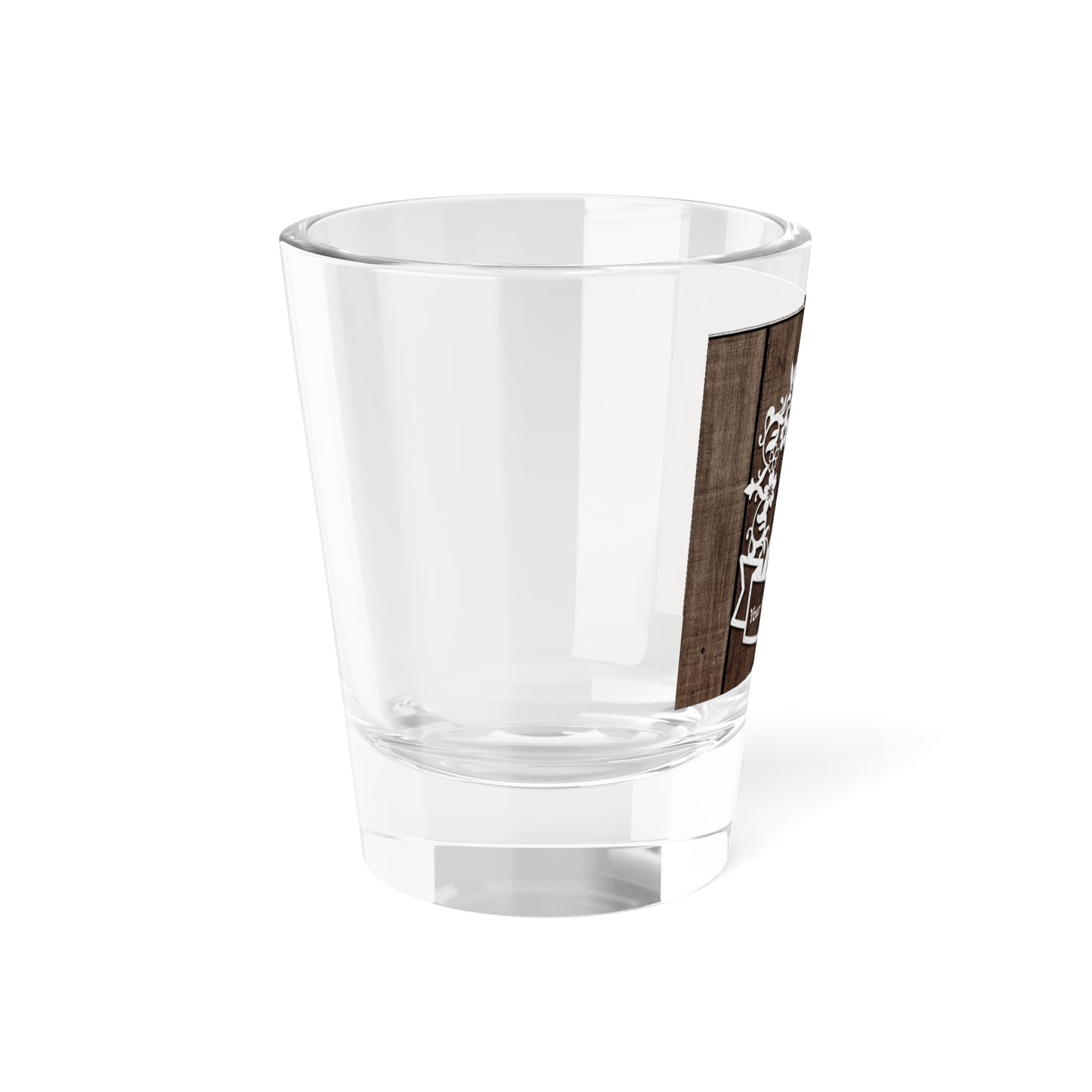 Rustic Wedding Shot Glass — Personalized "Your Name and Year" 1.5oz Favor