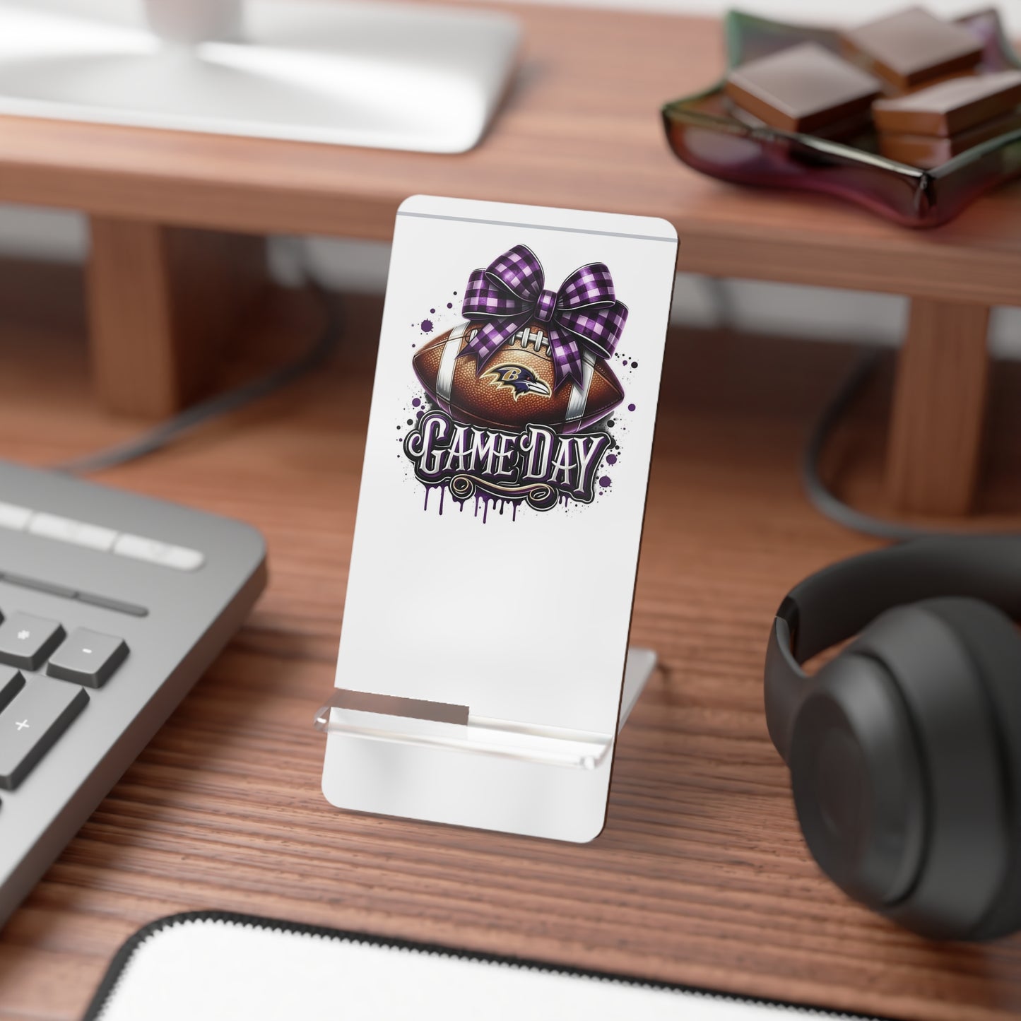 Game Day Football Phone Stand — Decorative Mobile Display Stand