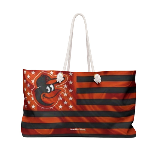 Baltimore Orioles Flag Weekender Bag – Retro Team Logo Travel Tote